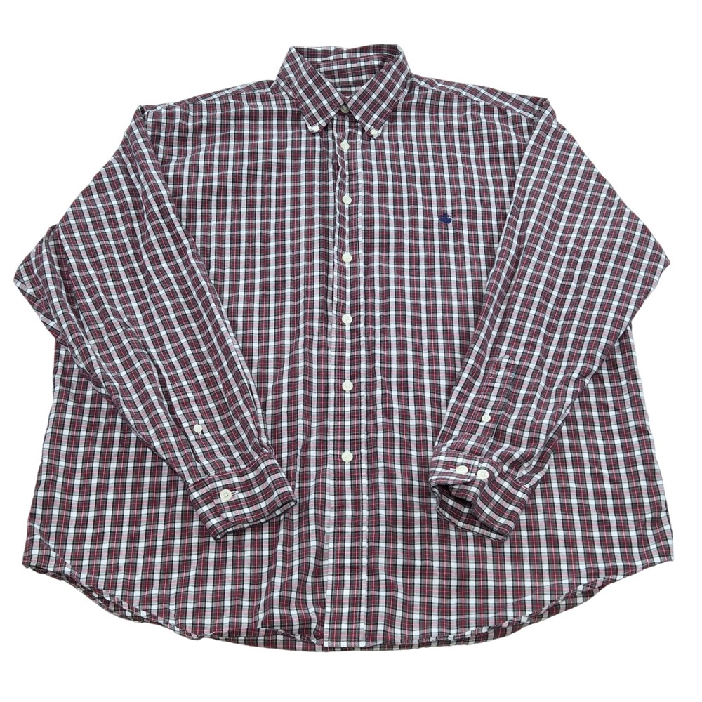 Brooks Brothers‎ 346 Red Green Plaid Button Down Long Sleeve Cotton Shirt Mens L